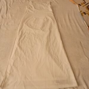 Elegant Cream Sleeveless Dress